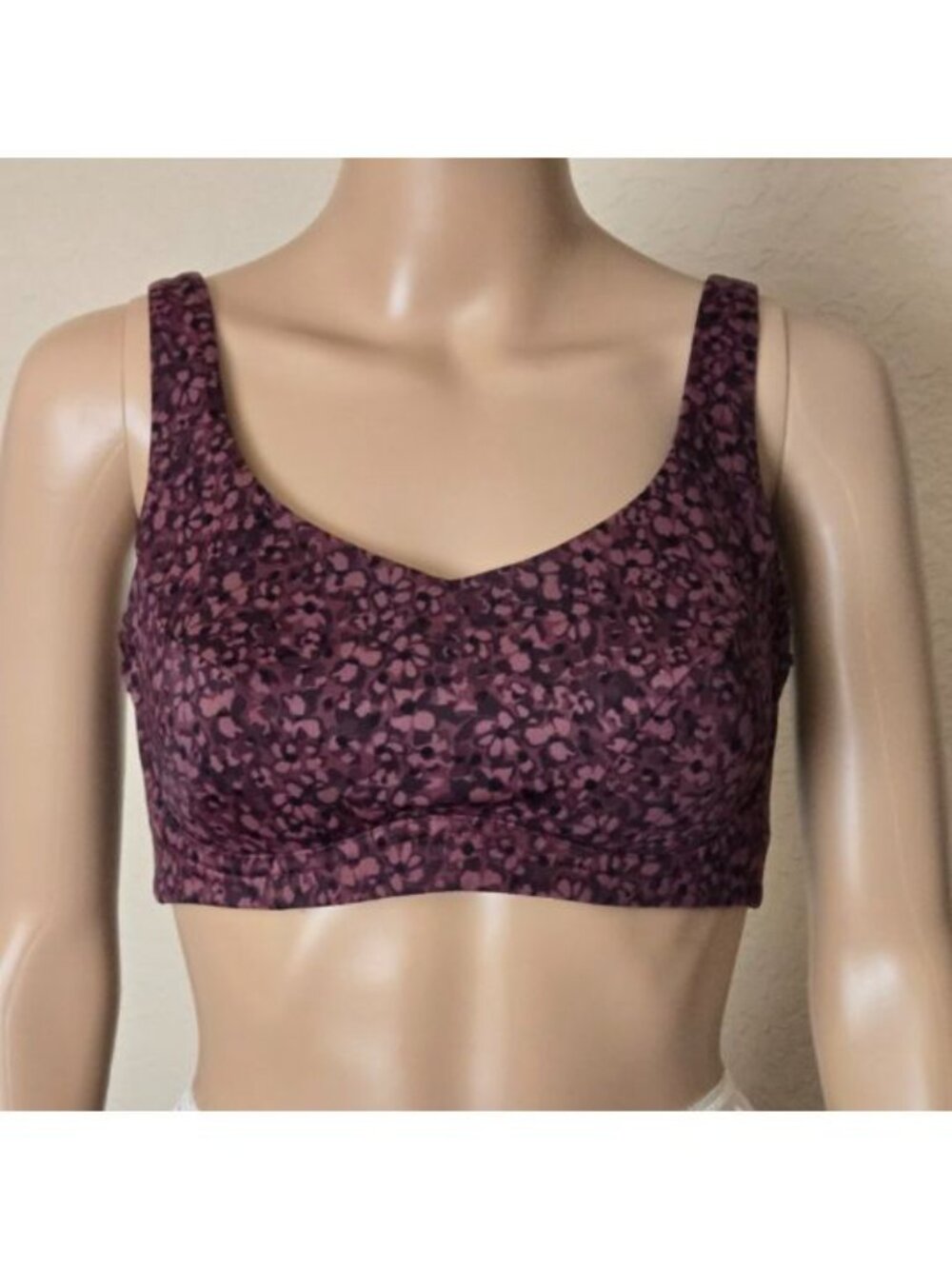 Athleta Bondi Bikini Top Underwire Bra Dark Floral Swim Top Adjustable 32D/DD - Picture 2 of 5